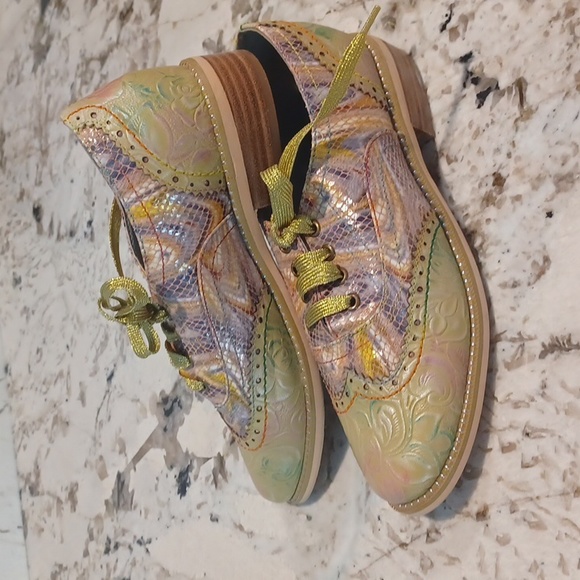 SPRING STEP L'ARTISTE LACIOX WOMEN'S LEATHER OXFORD SHOES Multi Color NEW EU 38 - Picture 9 of 16